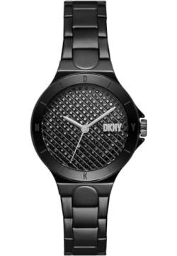 DKNY Damenuhr Chambers 3-Zeiger-Werk Nylon schwarz, NY6645 von DKNY