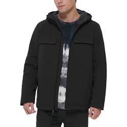 DKNY Herren Performance Tech Hooded Modern Storm Coat Jacke, Schwarz, L von DKNY