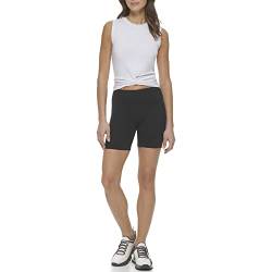 DKNY Women's Ribbed High Waist Bike Short, Black, L von DKNY