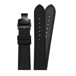 DKWOIS 18 mm, 19 mm, 20 mm, 21 mm, 22 mm, 23 mm, 24 mm, Uhrenarmband aus Nylon und Canvas, Universalarmband for Herren und Damen, Sport, kompatibel mit Tissot TIMEX-Uhr(Black-black buckle,24mm) von DKWOIS