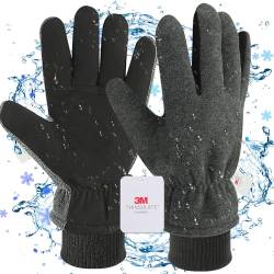 Winterhandschuhe,Warmhandschuhe für Herren Damen-Wasserdicht Skihandschuhe wit Warm Futter,Rutschfest Fahrradhandschuhe,Warm Winterhandschuhe für Reiten Laufen Skifahren Wandern Radfahren Motorrad von DLY