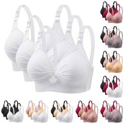 DMATAP 3er Pack BHS Damen Ohne Bügel Push Up BH Set Frauen Grosse Grössen Klassische BH mit verstellbarem Weich Atmungsaktiver Bequem BHS Set Bustier für Alltag Fitness Sport Outdoor von DMATAP