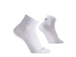 Performance Low Crew Laufsocken, 2 Paar Trainingsocken, Atmungsaktiv und Leicht, Feuchtigkeitsableitend mit Polsterung, für Damen und Herren (DE/NL/SE/PL, Numerisch, 39, 41, Regular, Regular, Weiß) von DÖNDAL