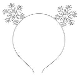 DOITOOL Schneeflocken-Stirnband Weihnachtsfeier Ornament Glitzer-Party-Haarreifen Haarnadel Haarklammer Weihnachtsstirnbänder für frauen Kopfschmuck mit Schneeflocken Pop von DOITOOL