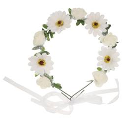 DOITOOL haarschmuck Braut Brauthaarkranz geflochtenes Stirnband Girlande Nagelringe Tiara Stirnband Blumenkranz Blumenkrone Mori-Abteilung Kopfbedeckung Zubehör Kind Weiß von DOITOOL