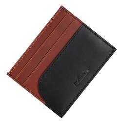 DOMAT Slim Wallet mit Münzfach Reißverschluss,Premium Wallet，Kartenetu Leder Karte Halter für Frauen Herren,Mini Geldbörse Kartenetui Kreditkartenetui (Schwarz) von DOMAT