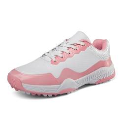 DONFAAUK Damen Golfschuhe, Wasserdicht Anti-Rutsch Golf Athletic Trainer Stachellose Golfschuhe Weibliche Bequeme Mode Turnschuhe,Rosa,37 EU von DONFAAUK