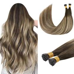 DOORES I Tip Hair Extensions, Balayage Schokoladenbraun bis Honigblond 60cm 50g/50s, Unsichtbare I Tips Extensions Haarverlängerungen Seidig Glatte I Tip Extensions von DOORES