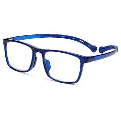 DOOViC Blaulichtfilter Lesebrille TR90 Flexible Büegel um den Hals Blaue Lesehilfe mit Sehstärke für Herren/Damen 3,0 von DOOViC