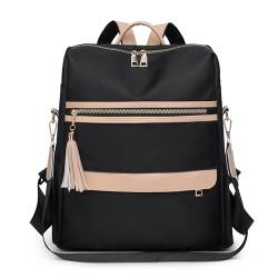 DORRISO Mode Damen Rucksack Elegant Umhängetaschen Damen Reise Anti Dieb Schultaschen Leichtgewicht Einfach für Büro Urlaub Einkaufen Wasserdicht Polyester Schwarz von DORRISO