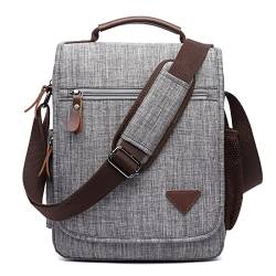 DORRISO Mode Umhängetasche Herren Schultertasche Elegante Schultertaschen für 12.9 Zoll Laptop Kuriertasche Männer Casual Reise Schule Schultertasche Herren Kuriertasche Grau von DORRISO