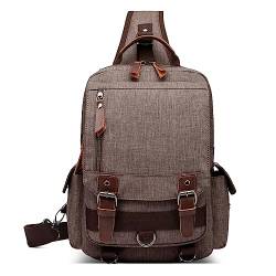 DORRISO Retro Brusttasche Herren Mode Grosse Kapazität Schultertasche für 10,9 Zoll iPad mit Griff Mehrere Taschen Sling Bag für Reise Lässig Einkaufen Wandern Wasserdicht Herren Kuriertaschen Khaki von DORRISO