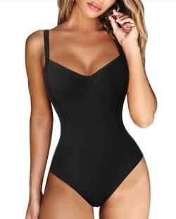 DOULAFASS Crisscross Rücken Badeanzug Damen Bauchweg V-Ausschnitt Sexy Badeanzüge Push up Bademode Swimming Suits von DOULAFASS