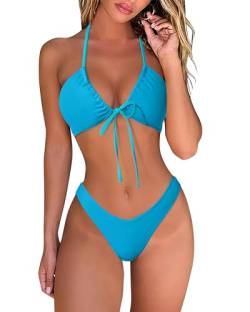 DOULAFASS Damen Bikini Set Sexy Bikini Brazilian Style Niedriger Taille String Triangel 2tlg Bikini von DOULAFASS