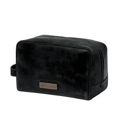 DRAKENSBERG Leder Kulturbeutel 'Theo' - Elegantes Reise-Necessaire, Kosmetikbeutel, Herren, handgemacht, Premium-Vintage, 5L - Schwarz, DR00450 von DRAKENSBERG