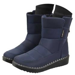 DRALOFAO Boots Damen, Retourenware, Winterschuhe Damen, Warm Gefüttert Winterstiefel Flache Rutschfest Schneestiefel Bequem Thermostiefel Schlupfstiefel Winter Kurzschaft Stiefel Boots Schuhe von DRALOFAO