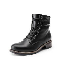 DREAM PAIRS Ankle Boots Damen Schnürboots Damen mit Dünnem Samtfutter, Rutschfester Sohle, Seitlichem Reißverschluss,Size 42,SCHWARZ,SDAB2429W-E von DREAM PAIRS