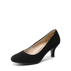 DREAM PAIRS Damen Klassische Pumps mit Stiletto und Spitzen zulaufenden Absätze Hochzeit Arbeitschuhe,Size 38.5,SCHWARZ/NUBUCK,LUVLY von DREAM PAIRS