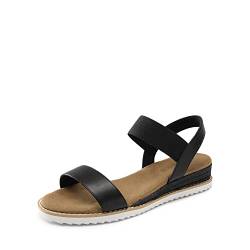 DREAM PAIRS Flache Sandalen mit Elastischen Riemen Jesuslatschen Damen Bequeme Outdoor Sandalen SDPW2310W-E SCHWARZ Größe 38 (EUR) von DREAM PAIRS