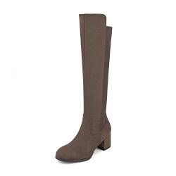 Dream-Paare Damen Stiefel, kniehoch, dehnbar, Beige, 6 von DREAM PAIRS