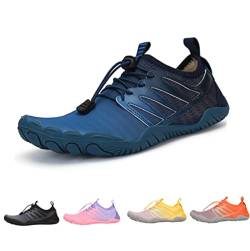 DRECAGE Schnell-Trocknend Badeschuhe Wasserschuhe Herren Damen Barfußschuhe Auqaschuhe Für Wassersport Fitness Schwimmen Surfen rutschfest Leicht Blau 41EU von DRECAGE