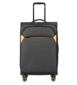 DRMEE Reisekoffer Erweiterbare Koffer, Großes Fassungsvermögen, wasserdichte Koffer, TSA-Zahlenschloss Suitcase Rollkoffer (Color : Black, Size : 20 inch) von DRMEE