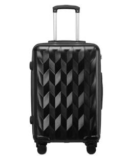 DRMEE Reisekoffer Erweiterbares Hardside-Gepäck Mit Spinner-Rädern, Reisegepäck-Teleskopgriff Suitcase Rollkoffer (Color : Black, Size : 24 in) von DRMEE