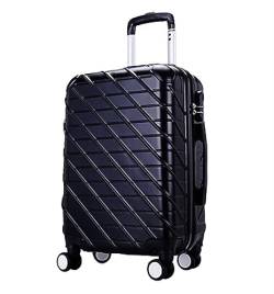 DRMEE Reisekoffer Handgepäck Mit Spinnerrädern, Gepäck, Reisekoffer, Hartschale, Leicht Suitcase Rollkoffer (Color : Black, Size : 24inch) von DRMEE