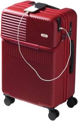 DRMEE Reisekoffer Koffer Mit USB-Ladeanschluss, TSA-Zahlenschloss, Universal-Rollgepäckkoffer Suitcase Rollkoffer (Color : Black, Size : 28in) von DRMEE