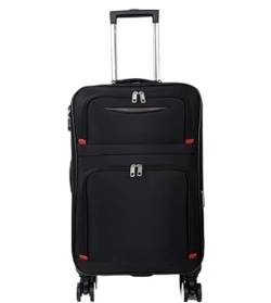 DRMEE Reisekoffer Softside-Gepäck Mit Spinnerrädern, Erweiterbarer Softside-Handgepäckkoffer, Aufgegebenes Gepäck Suitcase Rollkoffer (Color : Black, Size : 24in) von DRMEE