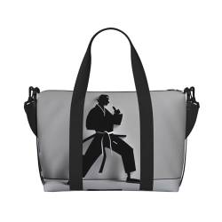 Beeindruckende Karate-Reisetasche, Wochenend-Handgepäck für Damen, Sporttasche, Workout-Reisetasche, Übernachtung, Schwarz, Einheitsgröße von DRTGEDS