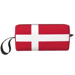 DRTGEDS Kulturbeutel mit dänischer Flagge für Herren, tragbare Reise-Kulturbeutel, Rasiertasche, kleine Tasche, Weiss/opulenter Garten, Einheitsgröße von DRTGEDS