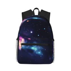 DRTGEDS Universe Galaxy Space Leichter Rucksack mit 1 Hauptfach, Utility Fronttasche inkl, Schwarz, Taille unique von DRTGEDS