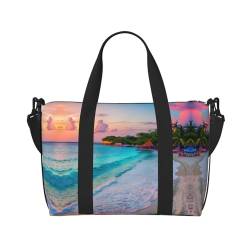 Jamaica Strand-Reisetasche, Wochenend-Handgepäck für Damen, Sporttasche, Workout-Reisetasche, Übernachtung, Schwarz, Einheitsgröße von DRTGEDS