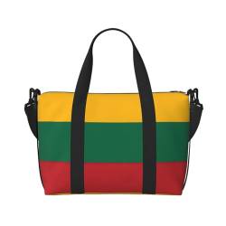 Reisetasche mit Litauen-Flagge von Litauen, Handgepäcktasche für Herren, Wochenendtasche, Übernachtungstasche, Sporttasche, Turnbeutel, Schwarz, Einheitsgröße von DRTGEDS