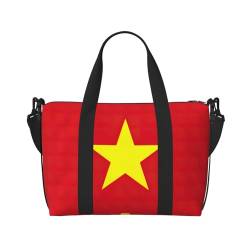 Reisetasche mit vietnamesischer Flagge, Handgepäcktasche für Herren, Wochenendtasche, Übernachtungstasche, Sporttasche, Turnbeutel, Schwarz, Einheitsgröße von DRTGEDS