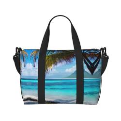 Tahiti Strand-Reisetasche, Wochenend-Handgepäck für Damen, Sporttasche, Workout-Reisetasche, Übernachtung, Schwarz, Einheitsgröße von DRTGEDS