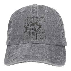 DTDSWNCD Klassische Gewaschene Herren Baseballmütze Fischer Trucker Snapback Caps Papa Hut Karpfen Angeln Kunst Kultur Golf Hüte cool von DTDSWNCD