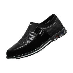 DUHGBNE Slip Casual für Kleid, Arbeit, formelle Hochzeit, Herrenschuhe, Business-Herren-Lederschuhe Fußball Schuhe Herren 41 (Black, 49) von DUHGBNE