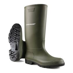 Dunlop Gummistiefel Damen schwarz und grün vollständig wasserdicht Größen 3-8, Grün - grün - Größe: 38 EU von DUNLOP