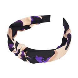 Stirnband Damen Frauen breite Haarband Leoparden-Druck-Patchwork-Kreuz-Stirnband-Kopf auf weiblichen einfachen Haar-Reifen-Bands Headwear koreanischer Art Stirnband Damen Winter (Size : China) von DUnLap