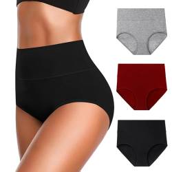 DWDHYEAN Unterwäsche Damen Stretch Hohe Taille Slips Bequeme Weich Atmungsaktiv Baumwolle Unterhosen von DWDHYEAN