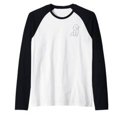 Langhaardackel Dackel Teckel Silhouette line art Hund lustig Raglan von Dackel Geschenke & Kleidung