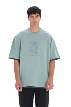 Dagi Men's Mint Green Short Sleeve Crew Neck View Regular T-Shirt, Mint Green,M von Dagi