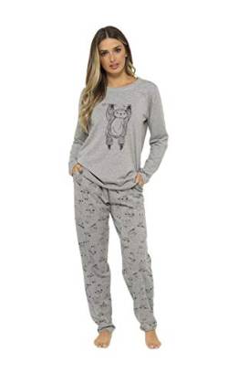 Daisy Dreamer Damen-Pyjama-Set aus Fleece, festlich, warm, Thermo-Pyjama-Set für Damen, Weihnachtsgeschenk, B19, Faultier, 46 von Daisy Dreamer