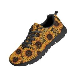 Dajingkj Sonnenblume Laufschuhe für Frauen Männer Atmungsaktive Mesh Walkschuhe Gym Gehen Jogging Athletische Fitness Outdoor Sneaker Leicht Sneaker & Sportschuhe von Dajingkj