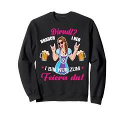 Trachtenshirt Lausmadl Ersatz Dirndl Tracht Oktoberfest Sweatshirt von Damen Bluse Trachtenshirts bayrische Kostüm Wasen