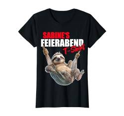 SABINE TShirt Rente Feierabend Faultier Vorname Spruch T-Shirt von Damen Geschenke zum Feierabend Faultier mit Name