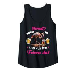 Damen Dirndl Trachten Damen Flamingo Oktoberfest Dirndl Volkfest Tank Top von Damen Trachtenshirts bayrische Tracht Bluse Kostüm