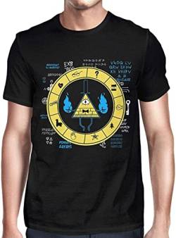 Bill Cipher Gravity Falls Graphic Unisex T-Shirt Printed Tee Graphic Top Men Black Shirt S von Daran